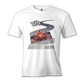 Lord T-Shirt Araba Yarış Beyaz Erkek T-Shirt