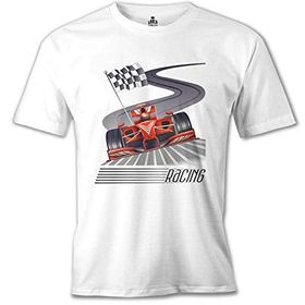 Lord T-Shirt Araba Yarış Beyaz Erkek T-Shirt