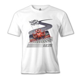 Lord T-Shirt Araba Yarış Beyaz Erkek T-Shirt