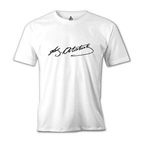 Lord T-Shirt Atatürk İmza Beyaz Erkek T-shirt