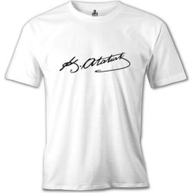Lord T-Shirt Atatürk İmza Beyaz Erkek T-shirt