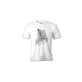 Lord T-Shirt Ayı Greyangles Beyaz Erkek T-Shirt