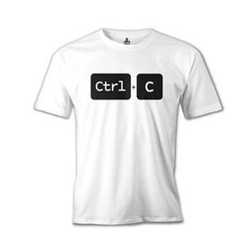 Lord T-Shirt Baba - Ctrl+C Beyaz Erkek T-shirt