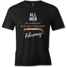 Lord T-Shirt Best are Born in February Siyah Erkek T-shirt