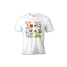 Lord T-Shirt Beyaz İlkolkul Alfabe Erkek T-shirt