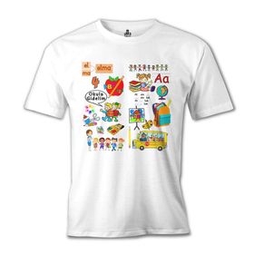 Lord T-Shirt Beyaz İlkolkul Alfabe Erkek T-shirt