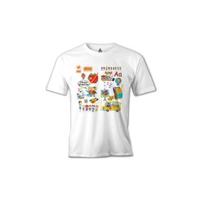 Lord T-Shirt Beyaz İlkolkul Alfabe Erkek T-shirt