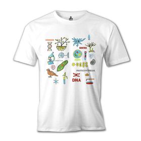 Lord T-Shirt Biyoloji - DNA Beyaz Erkek T-shirt
