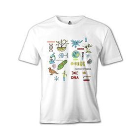 Lord T-Shirt Biyoloji - DNA Beyaz Erkek T-shirt
