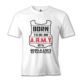 Lord T-Shirt BTS - Born to be an Army Beyaz Erkek T-shirt