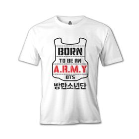 Lord T-Shirt BTS - Born to be an Army Beyaz Erkek T-shirt
