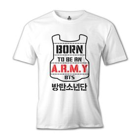 Lord T-Shirt BTS - Born to be an Army Beyaz Erkek T-shirt