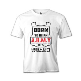 Lord T-Shirt BTS - Born to be an Army Beyaz Erkek T-shirt