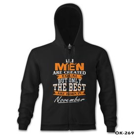 Lord T-Shirt Burç Born in November Equal Erkek Siyah Sweatshirt O