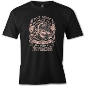 Lord T-Shirt Burç - Born in November Scorpio Siyah Erkek T-shirt