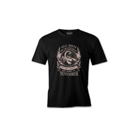 Lord T-Shirt Burç - Born in November Scorpio Siyah Erkek T-shirt