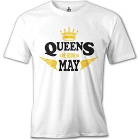 Lord T-Shirt Burç - Queens Born in May Beyaz Erkek T-shirt