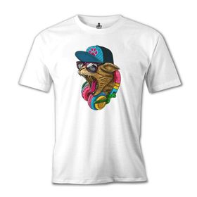 Lord T-Shirt Cat Headphone Müzik Beyaz Erkek T-shirt
