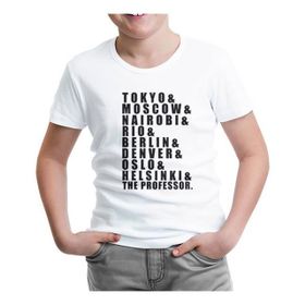 Lord T-Shirt ÇB-869 Beyaz La Casa De Papel Team Erkek Çocuk T-shirt