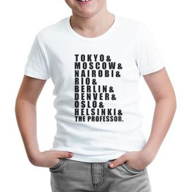 Lord T-Shirt ÇB-869 Beyaz La Casa De Papel Team Erkek Çocuk T-shirt
