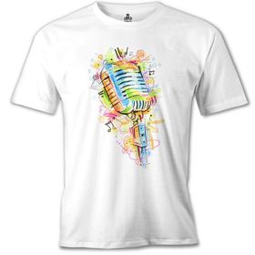 Lord T-Shirt ÇB-993 Beyaz Mikrofon Notalar Erkek Çocuk T-shirt