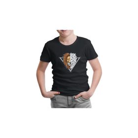 Lord T-Shirt ÇS-1553 Siyah Aslan Triangle Erkek Çocuk T-shirt