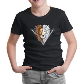 Lord T-Shirt ÇS-1553 Siyah Aslan Triangle Erkek Çocuk T-shirt