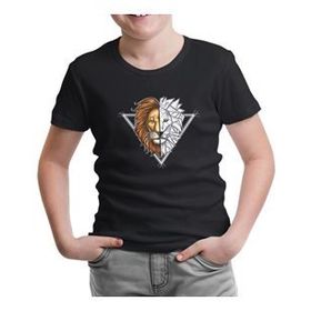 Lord T-Shirt ÇS-1553 Siyah Aslan Triangle Erkek Çocuk T-shirt