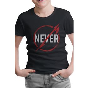 Lord T-Shirt CS-879 Siyah Metallica Never Logo Erkek Çocuk T-shirt