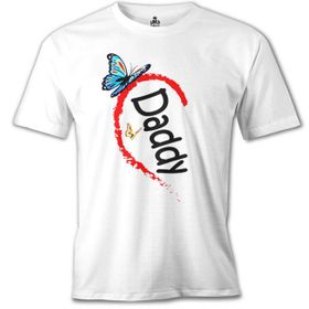 Lord T-Shirt Daddy Mommy Baby Daddy Beyaz Erkek T-Shirt