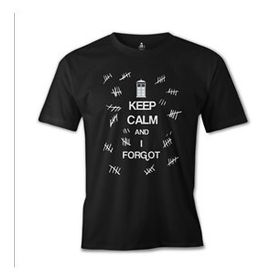 Lord T-Shirt Doctor Who - Keep Calm and i Forgot Siyah Erkek T-shirt