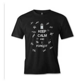 Lord T-Shirt Doctor Who - Keep Calm and i Forgot Siyah Erkek T-shirt
