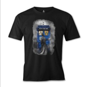 Lord T-Shirt Doctor Who - Tardis Siyah Erkek T-shirt