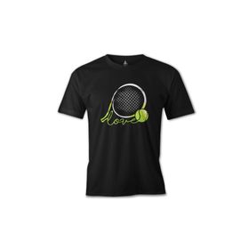Lord T-Shirt ES-1057 Siyah Tenis Love The Ball Erkek T-shirt