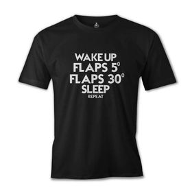 Lord T-Shirt ES-1069 Siyah Uçuş Flap Erkek T-shirt