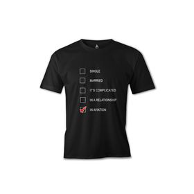 Lord T-Shirt ES-1073 Siyah Uçuş In Aviation Erkek T-shirt