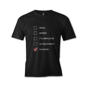 Lord T-Shirt ES-1073 Siyah Uçuş In Aviation Erkek T-shirt
