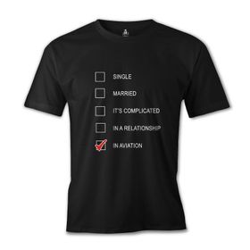 Lord T-Shirt ES-1073 Siyah Uçuş In Aviation Erkek T-shirt