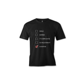 Lord T-Shirt ES-1073 Siyah Uçuş In Aviation Erkek T-shirt