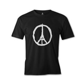 Lord T-Shirt ES-1093 Siyah Paris Peace Erkek T-shirt