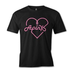 Lord T-Shirt ES-1161 Siyah Apink Logo Kalp Erkek T-shirt