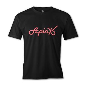 Lord T-Shirt ES-1161 Siyah Apink Logo Kalp Erkek T-shirt