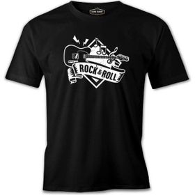 Lord T-Shirt ES-1218 Siyah Rock 'n Roll Guitar Erkek T-shirt