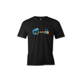 Lord T-Shirt ES-1323 Siyah Pac-man Kurabiye Canavarı Erkek T-shirt