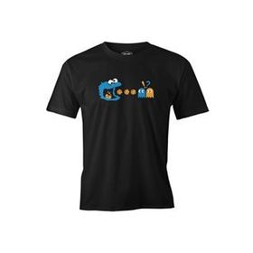 Lord T-Shirt ES-1323 Siyah Pac-man Kurabiye Canavarı Erkek T-shirt