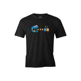 Lord T-Shirt ES-1323 Siyah Pac-man Kurabiye Canavarı Erkek T-shirt