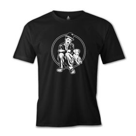 Lord T-Shirt ES-1365 Siyah Charlie Chaplin Köpeğin Hayatı Erkek T-shirt