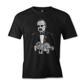 Lord T-Shirt ES-1367 Siyah The Godfather Cat Erkek T-shirt
