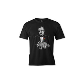 Lord T-Shirt ES-1367 Siyah The Godfather Cat Erkek T-shirt
