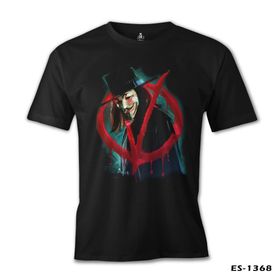 Lord T-Shirt ES-1368 Siyah V For Vendetta Give Him A Mask Erkek T-shirt